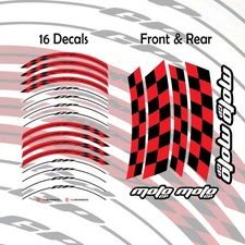 Red Grid Vinyl Wheel Rim Stickers For YZF 600R Thundercat 04 05 06 07