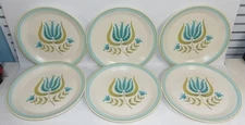 6 Franciscan Tulip Time 10 3/4" Dinner Plates