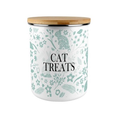Grüne Kaninchen Katze Leckerli Vorratsdose - XL Emaille Behälter Haus Geschenk