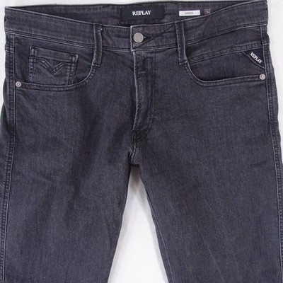 Mens Replay M914 ANBASS Stretch Slim Tapered Grey Jeans W34 L32