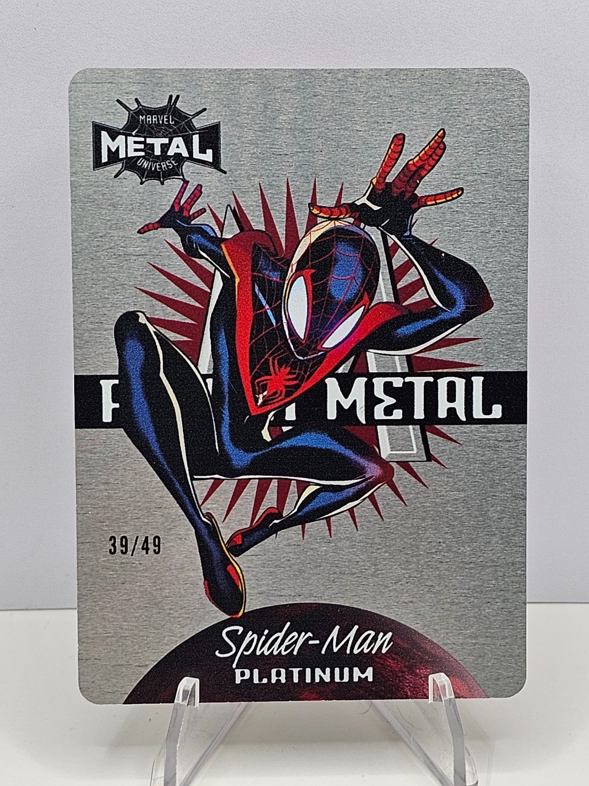 2021 Marvel Metal Universe Spider-Man Planet Platinum 39/49 Miles Morales