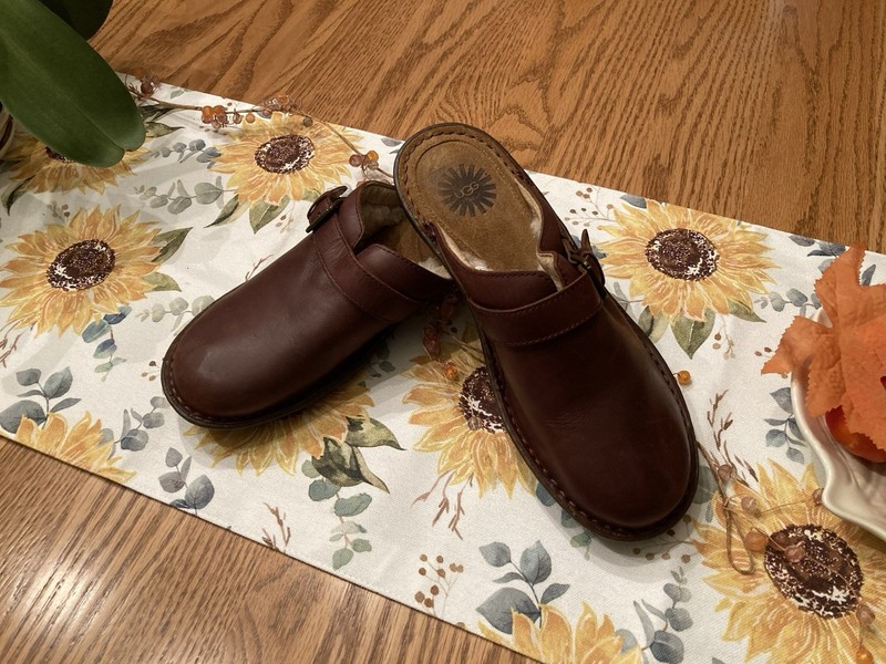  Ugg Clogs Leather Livia Style Brown Women’s Size 8 US 39 EU Discontinued Style