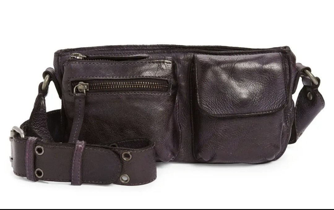 Free People Leather Shoulder Bag Crossbody Brown Leather
