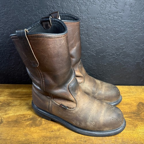 Red Wing Pecos 2230 Brown Leather Waterproof Safety Toe Work Boots Mens 10 D