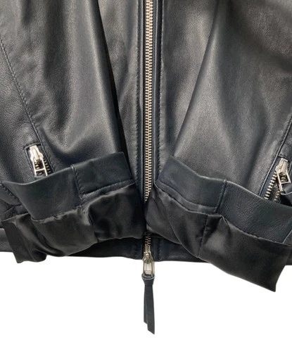 Harris s Single Leather Riders Jacket Men's Size 40 Navy image 7