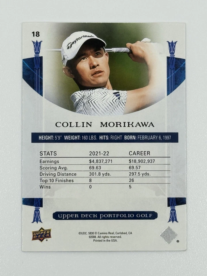 Collin Morikawa Signed Autographed 2024 Upper Deck Portfolio Golf Card #18 Auto - Image 2 of 2