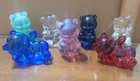 Vintage Sitting and reclining, Fenton Teddy Bear Figurines  Set of 7 beautiful!