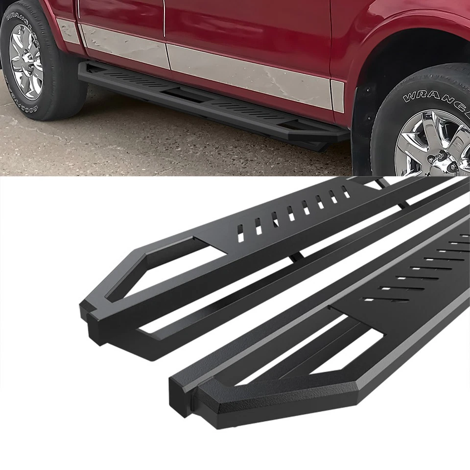 Balancín híbrido HD Ridez escalones acero inoxidable blindado ajuste 04-14 Ford F150 Super Cab Foto 4 de 4