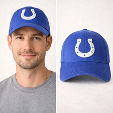 Reebok Indianapolis Colts Hat Adult OS Royal Blue Strapback Embroidered Logo