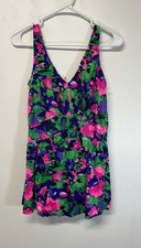 Maxine Of Hotywood vtg 80s  Y2K jantzen floral Multicolor swim dress Sz 16