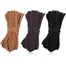 32.8 Yards 3 Bundles 3mm Leather String, Natural Flat Suede Leather Strips, Leat