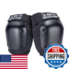 187 Killer Pads Fly Knee Pads - Grey W/White Caps - Large Black Small
