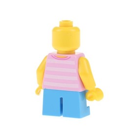 1x Lego Minifigure City Girl Light Pink Legs Short Blue Glasses 60134 cty0663