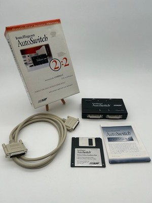 ASP AutoSwitch, 2 PCs to 2 Printers, Parallel Port, OVP, 3,5'', DOS/Win, retro