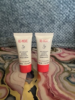 2 Pack Clarins Re-Move Purifying Cleansing Gel | 1 oz / 30 mL Each | New Sealed