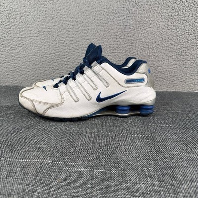 Nike Shox NZ Leather Men's 10 White Blue Silver Running Sneakers 501524-144 Rare