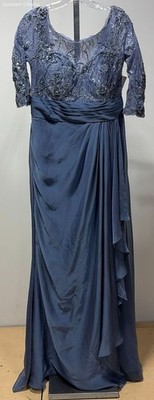 Montage by Mon Cheri Women's Size 14 Wedgewood Half Sleeve Maxi Dress NWD