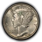 1929 10c Mercury Silver Dime - UNC - SKU-Z6784