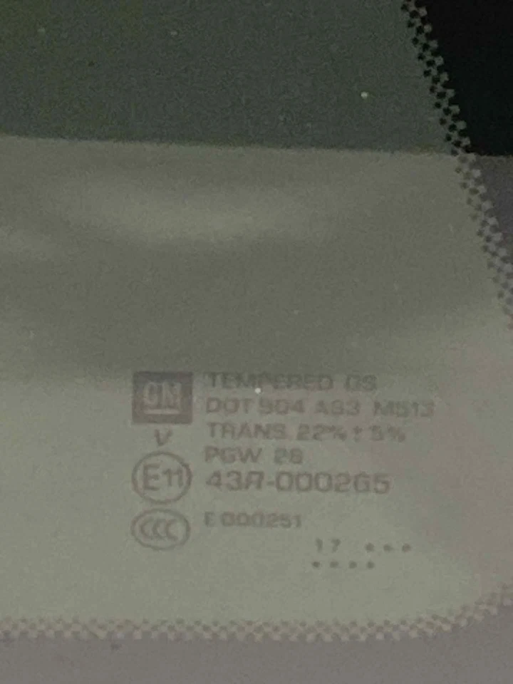 Rear Quarter Window Glass Driver GMC ACADIA Left 17 18 19 20 21 22 23 — 第 2/2 张图片