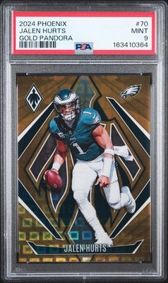 2024 PANINI PHOENIX GOLD PANDORA #70 JALEN HURTS 3/10 PSA 9