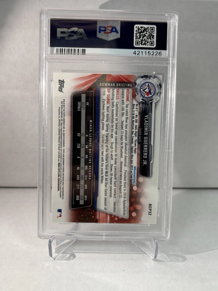 Bowman Chrome Prospects Vladimir Guerrero Jr. 2017 PSA 10 Foto 2 de 2