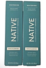 2 Pack Native Whitening Anticavity Toothpaste Wild Mint Flouride 4oz