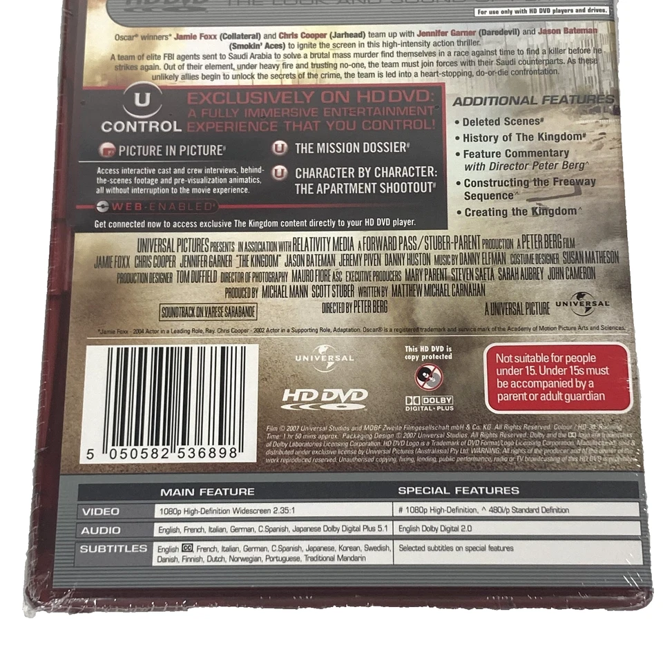 The Kingdom HD DVD (2007) Jamie Foxx  Jennifer Garner Brand New & Sealed - Image 4 of 4