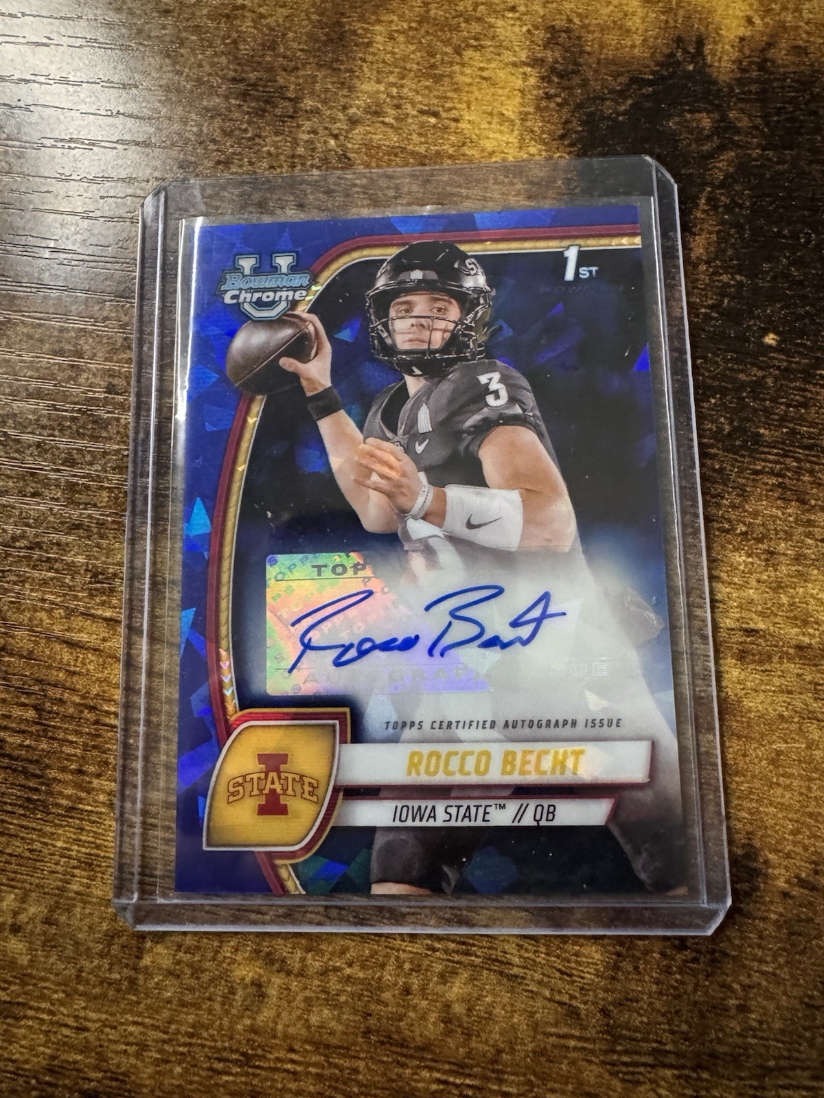 ROCCO BECHT 2024 Bowman U Chrome Sapphire Auto IOWA STATE PENN STATE