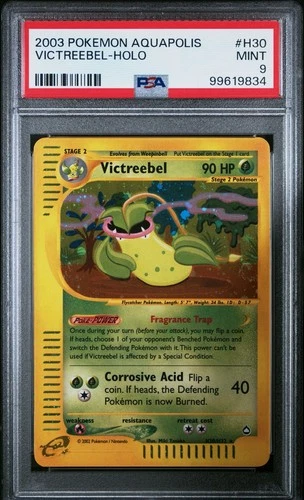 2003 Pokemon Victreebel Holo Aquapolis H30/H32 PSA 9 LOW POP 243 SWIRL