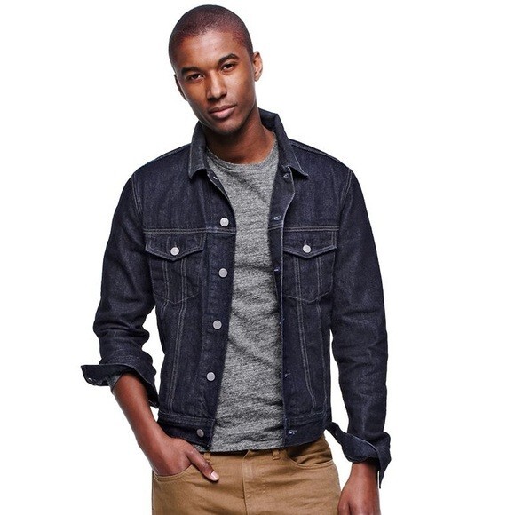 J. Crew Mens Rigid Denim Jacket Navy Blue Mens - Size XL - NEW w