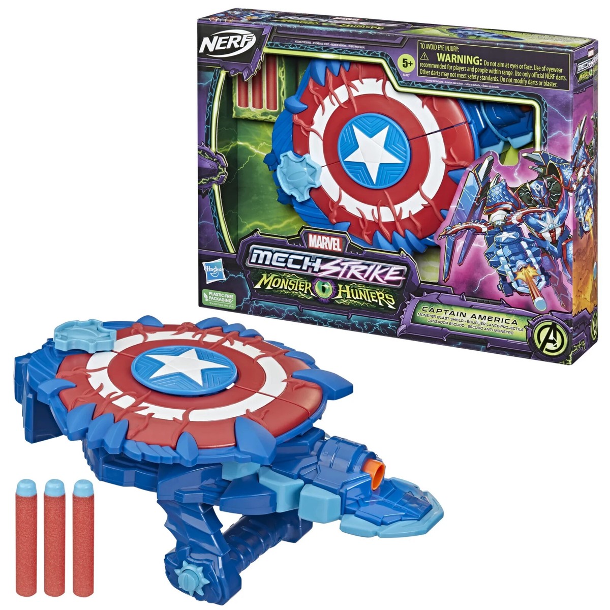 NERF Marvel Mech Strike Monster Hunters Captain America
