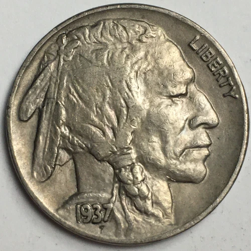 1937-D Buffalo Nickel - About Uncirculated (AU) Full Date & Horn KM#134 - 4531PC