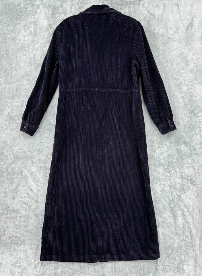 Vestido Vintage Talbots Mujer 6 Pana Botón Modesto Informal Bolsillo Midi Negro Foto 2 de 4