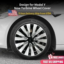 Design for Model Y(2020-2024)Wheel Covers 19 inch, Hubcap 4PCS Turbine Hubcaps