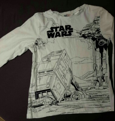Star Wars Kinder Jungen kurzarm T-Shirt Gr. 120-128 weiß H&M