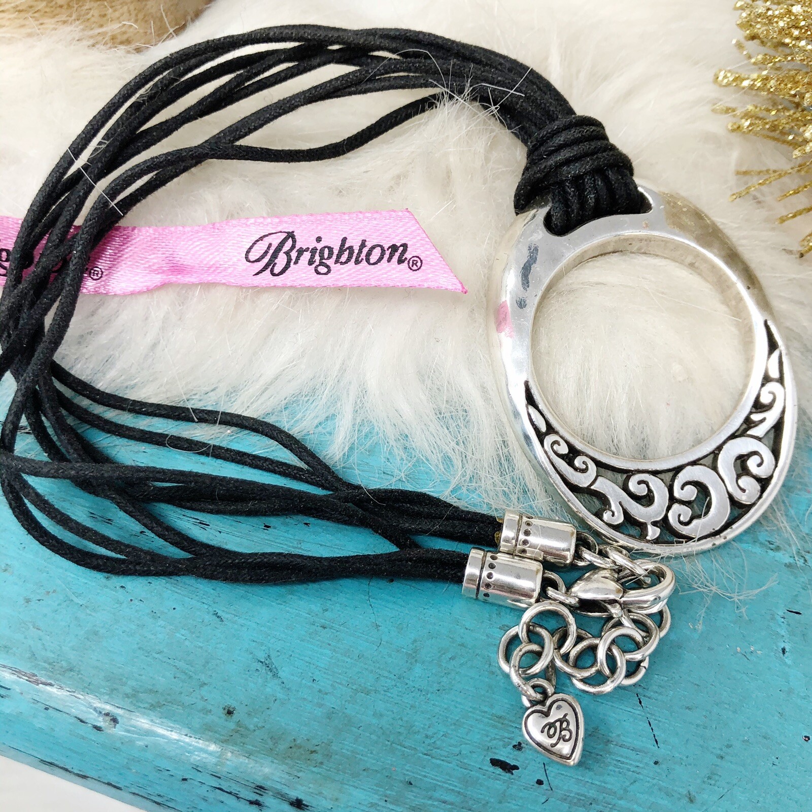 Brighton Eclipse Scroll Oval Silver Plate Pendant… - image 2