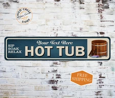 Personalized Hot Tub Decor Metal Sign Spa Sauna Custom Gift 4x18 104182002010