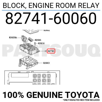 送料3 8274160060 Genuine Toyota BLOCK, ENGINE ROOM RELAY 82741-60060 | eBay