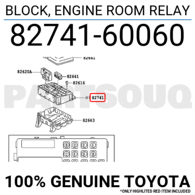 8274160060 Genuine Toyota BLOCK, ENGINE ROOM RELAY 82741-60060 | eBay