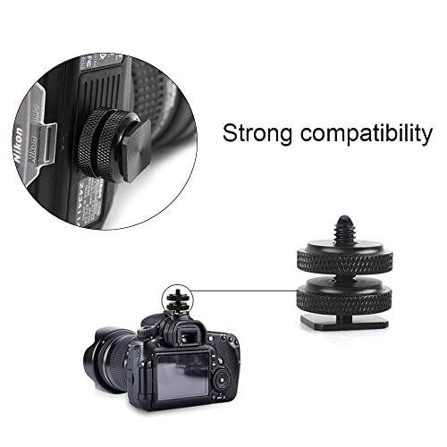 Hot Shoe To 1/4IN Screw Adapter Base 180 Degree Movement Expansion Bracket Hot Shoe Stand