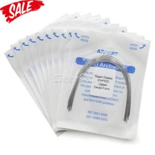 AZDENT Dentales Ortodoncia Arcos de Súper Elásticos NITI Rectangular Alambres