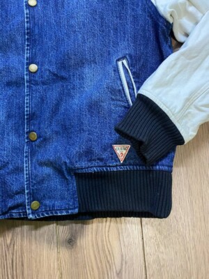 Vintage Guess x ASAP Rocky Varsity Bomber Denim Jacket Size Vintage Guess x ASAP Rocky Varsity Bomber Denim Jacket Size