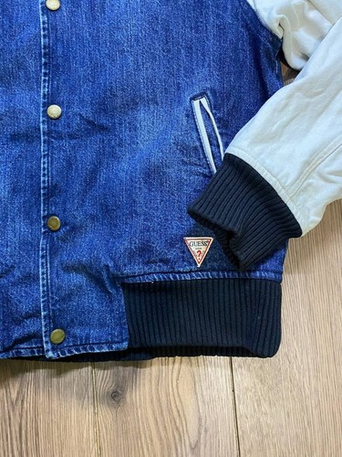 Vintage Guess x ASAP Rocky Varsity Bomber Denim Jacket Size M - Picture 6 of 10