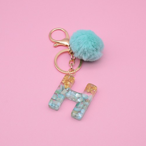 Initial Letter Keychain A-Z - Silver Metal Alphabet Charm, Decorative Bag Accessory, Lobster Clasp & Split Ring - View #8