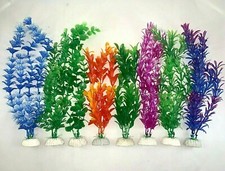 10 Variety Pack 10" Artificial Aquarium Plastic Plants - Individually Packed