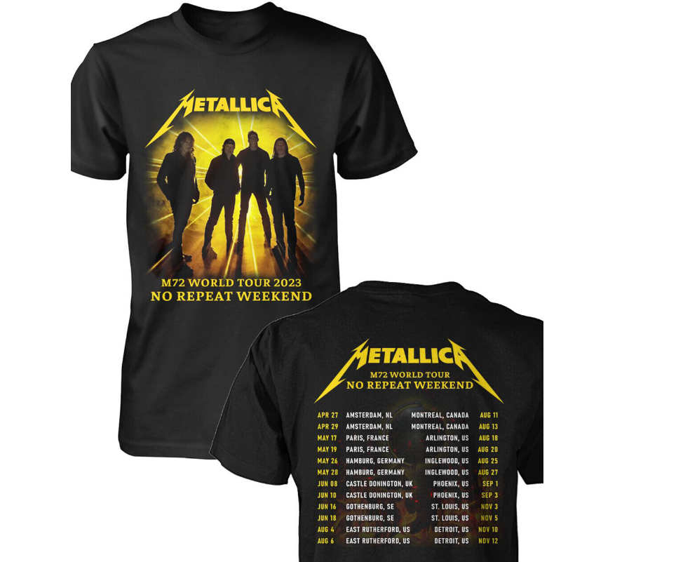 HOT! Metallica M72 World Tour 2023 No Repeat Weekend T-Shirt