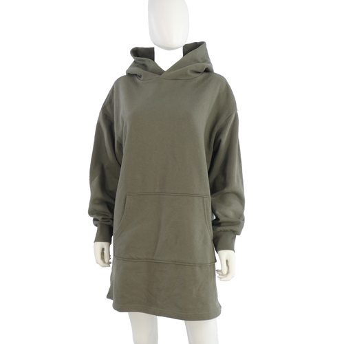 HM Hoodie Sweatshirt Dress Khaki Loungewear Casual French Terry size M BNWT - Picture 4 of 11