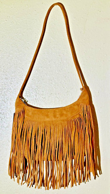 FASHION CARTERA DE GAMUZA CON FLECOS PARA MUJER