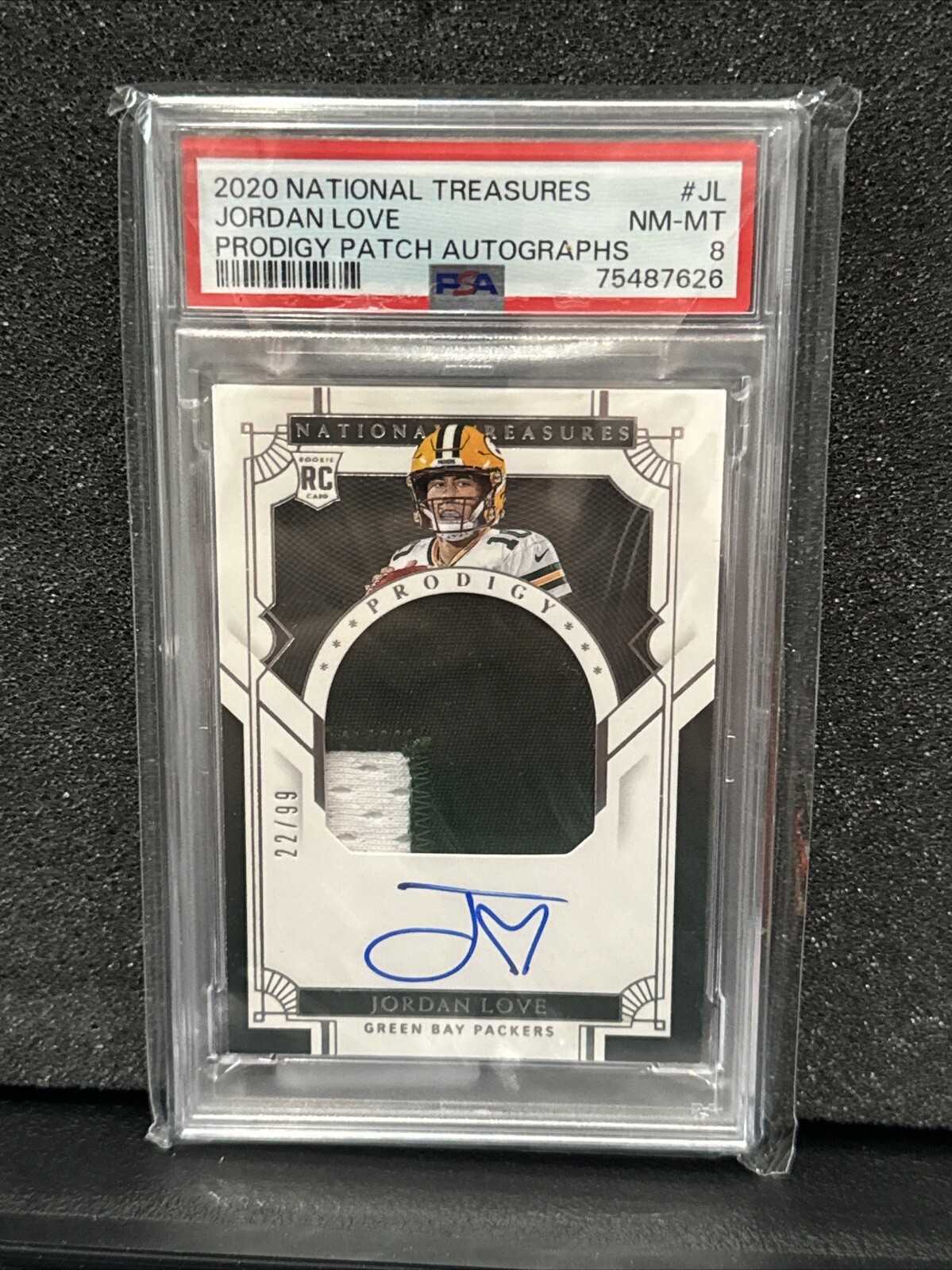 2020 National Treasures Prodigy Patch Auto SP /99 Jordan Love RPA PSA 8 TRUE RPA