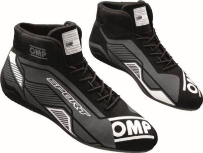 Rally Race Racing Shoes OMP SPORT boots (FIA Approved) black white - size 46